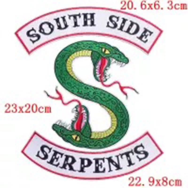 Бесплатная доставка &quotSOUTH SIDE SERPENTS&quot с Змея вышивками и заплатами заказа Утюг На