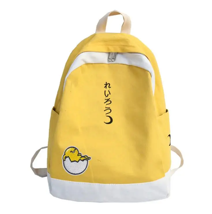 1 Аниме Gudetama, женский рюкзак, модный, Холщовый, для путешествий, школьная сумка, Mochila Feminina, женские рюкзаки, женская сумка для книг - Цвет: 1