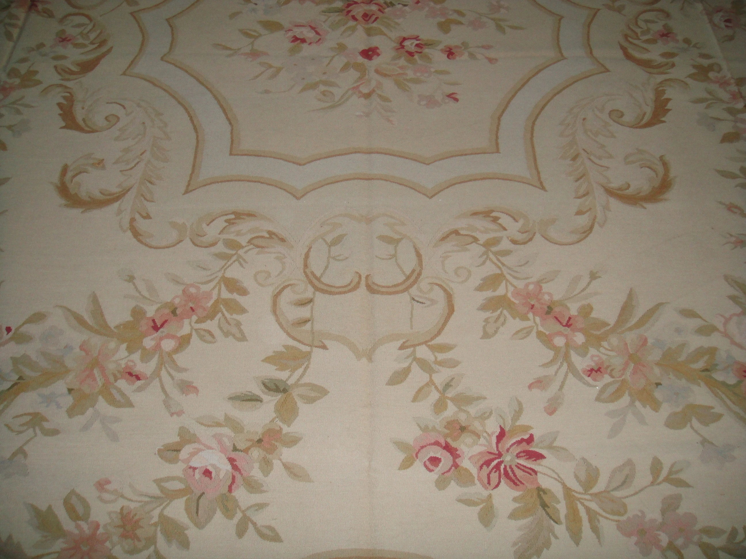 Kopen Gratis Verzending 8'x10 'Aubusson Tapijten Hand Weefde Wollen Tapijten Beige En Medallian Aubusson Tapijten Voor Thuis Decoratie Bedrooom Tapijten