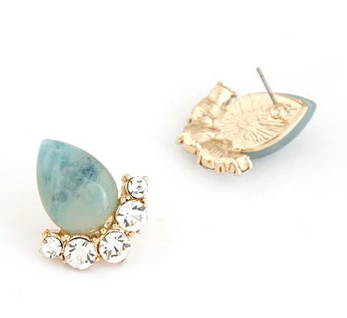 Серьги-гвоздики Kymyad золотого цвета с камнем кошачий глаз женские бижутерия