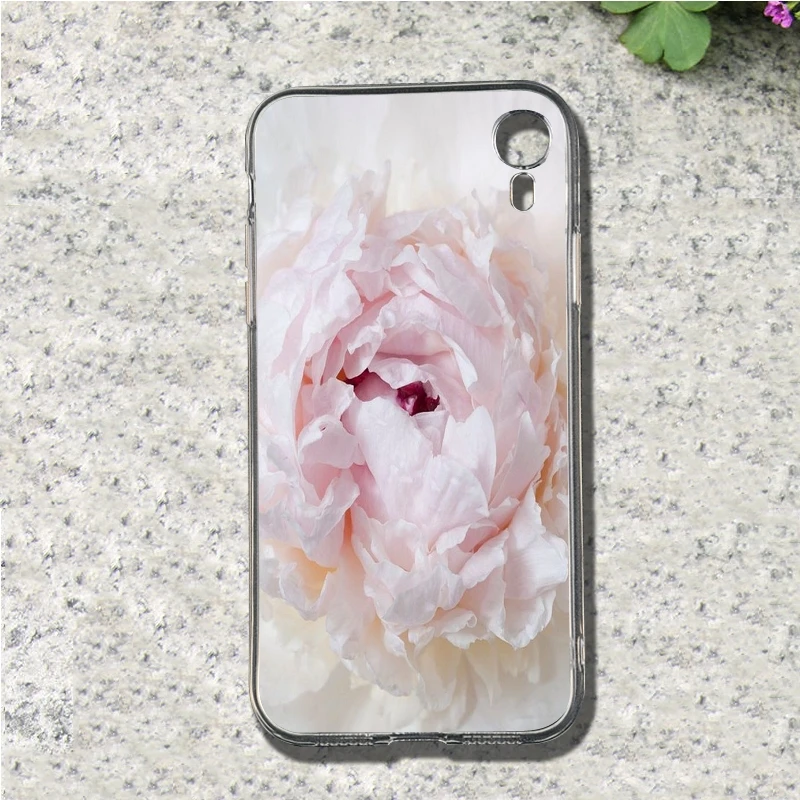 Мягкий чехол для мобильного телефона из ТПУ с милыми пионами и белыми цветами Iphone