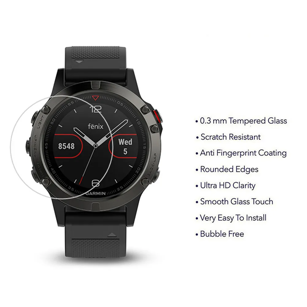 Защитная пленка для экрана часов Garmin Fenix 5 9H из закаленного стекла с защитой от