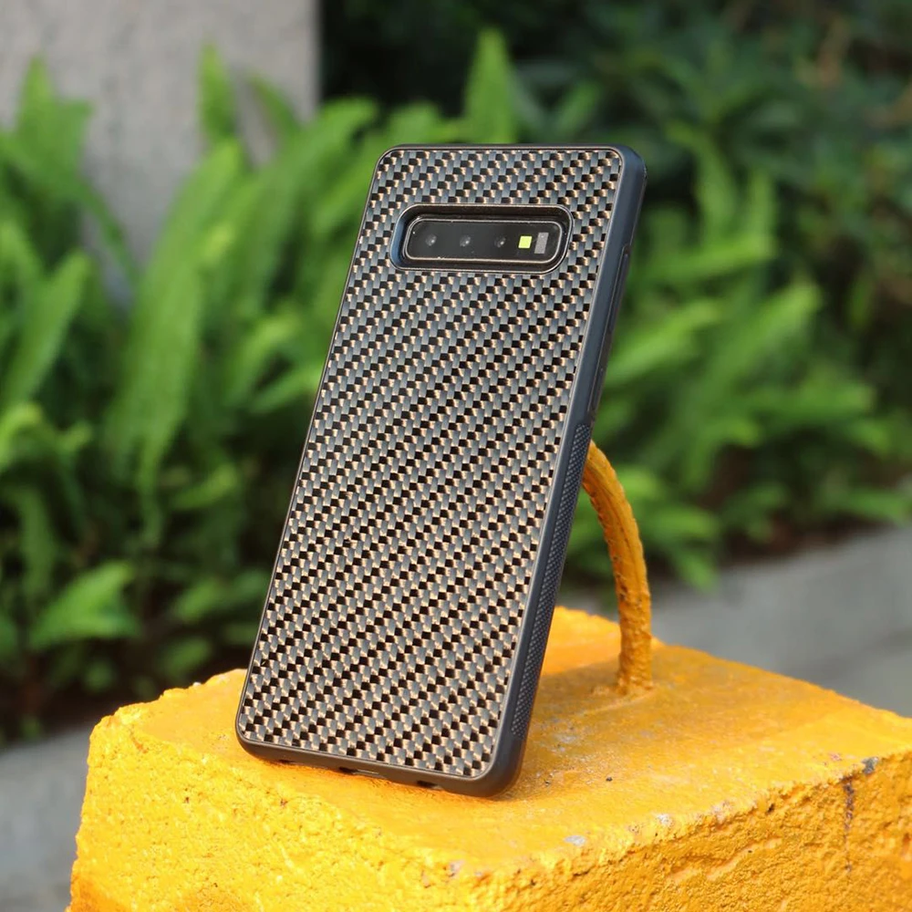 Ультрагибридный чехол из углеродного волокна для Samsung Galaxy S10 Plus с узором E
