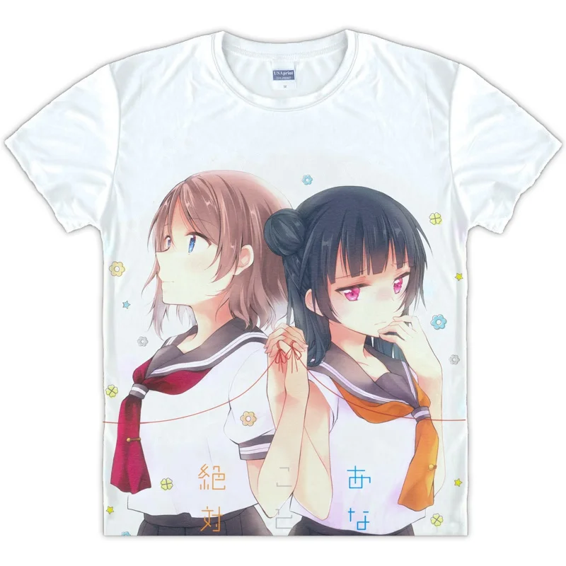 Аниме Love Live Sunshine Aqours футболка с короткими рукавами одежда унисекс белая футболка с коротким рукавом лето полиэстер DIY обычная футболка - Color: Style 6