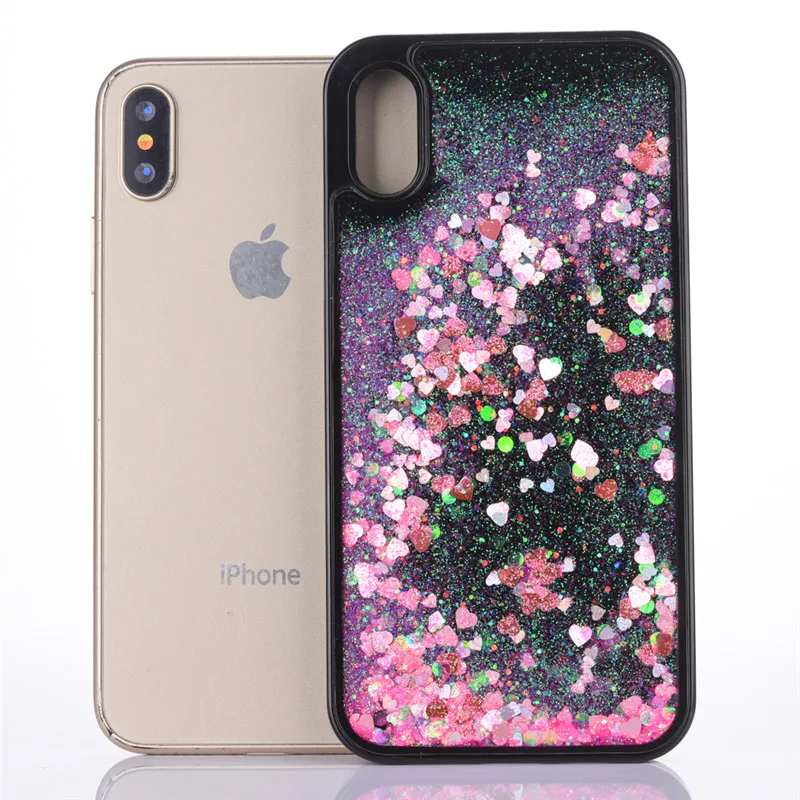 Черные Мягкие сверкающие зыбучие пески чехлы для телефонов Apple iPhone 6 6S Plus 7 7Plus