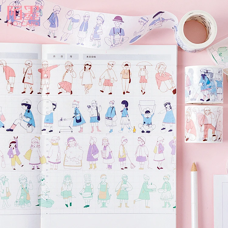 40 мм широкая милая лента для Декорации мальчиков и девочек Washi DIY Дневник
