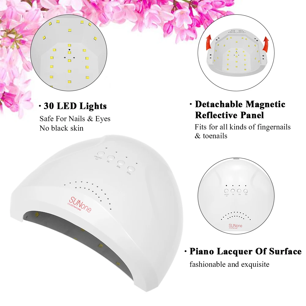 48 Вт Светодиодный УФ лампа для ногтей Сушилка и на носках гель отверждения белый