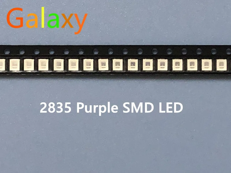 100 шт. 2835 3528 SMD УФ-светодиодный Фиолетовый светильник 395-нм Ультрафиолетовый светодиодный светильник SMT