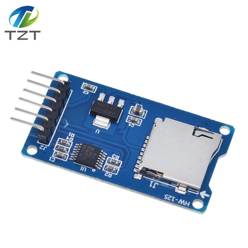 Модуль считывания карт Micro SD mini TF интерфейсы SPI с чипом преобразователя уровня для