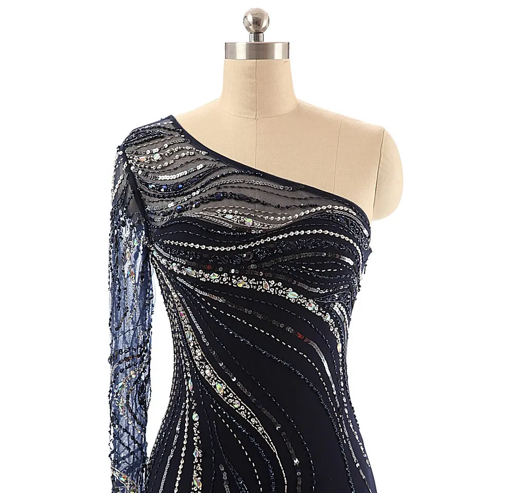 Robe De Soiree Вечернее Платье Королевский Синий Цвет Тюль Кристалл Партия Случаю