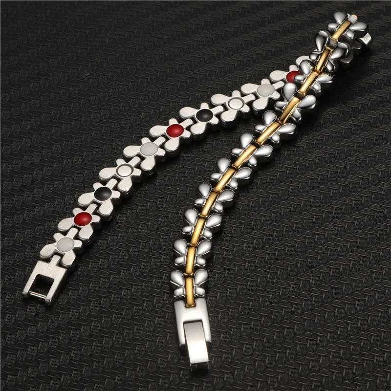 

NHGBFT Gold Color Magnetic Healthy Bracelets For Mens Pure stainless steel Healing Bracelets Jewelry Dropshipping