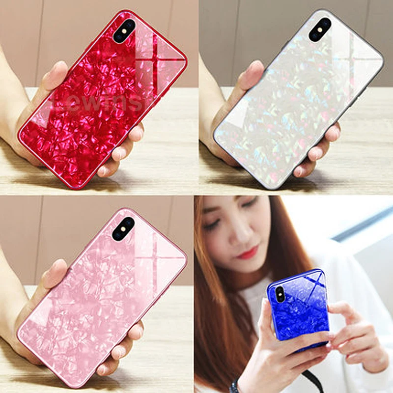 Роскошный чехол из закаленного стекла для iPhone X XS MAX XR 6 6S 7 8 Plus SE 2020 мягкая рамка