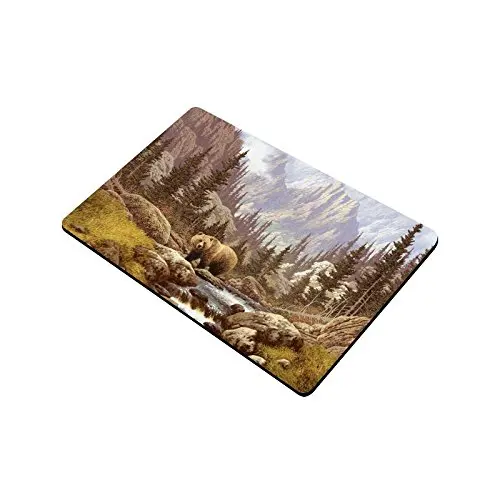 Противоскользящий Придверный коврик домашний декор медведь гризли в Скалистых