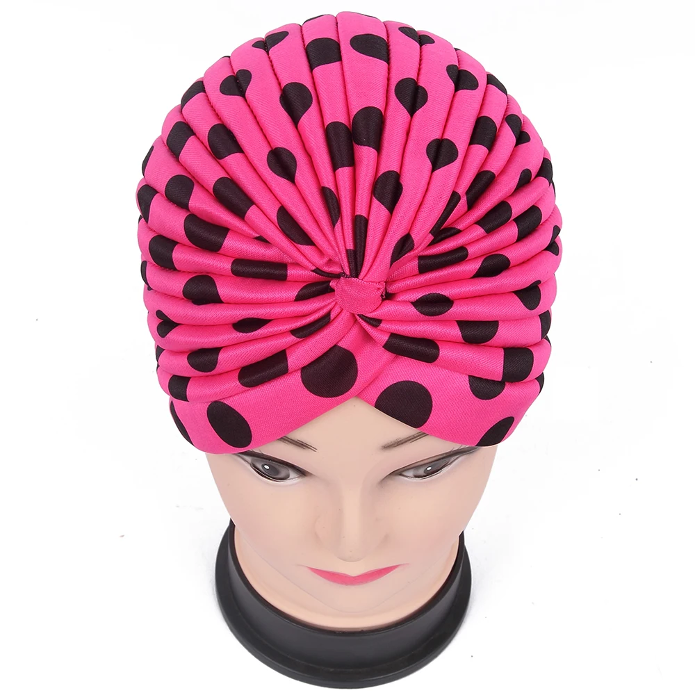 Бесплатная доставка 2018 Новый Для женщин Черные белые красные горошек тюрбан