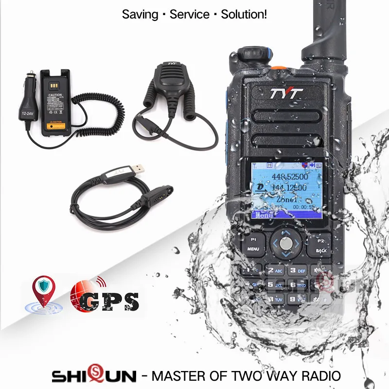 GPS IP67 Водонепроницаемый рация ПМР двухдиапазонный MD 2017 TDMA Baofeng DMR DM 8HX 5R Plus TYT радио
