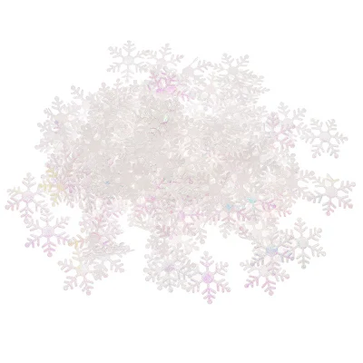Colorful white 1 200pcs DIY Polyester Felt Padded Christmas Snowflake Patch Appliques Craft Party Scrapbooking Decoration Supplies - Цвет: Colorful white 1