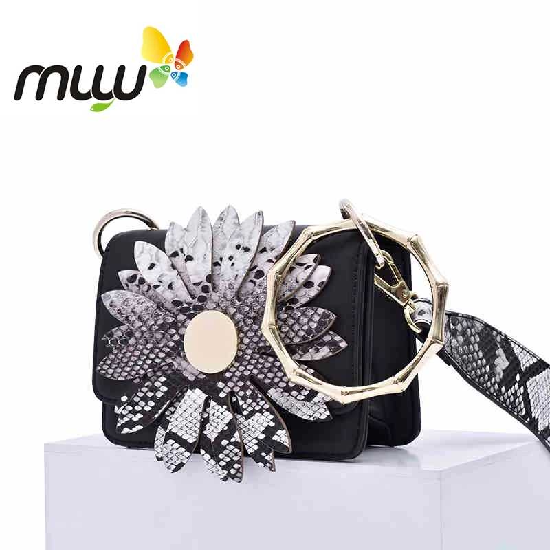 Muyu 2018 модные цветочные украшения Для женщин сумки на плечо из мягкой