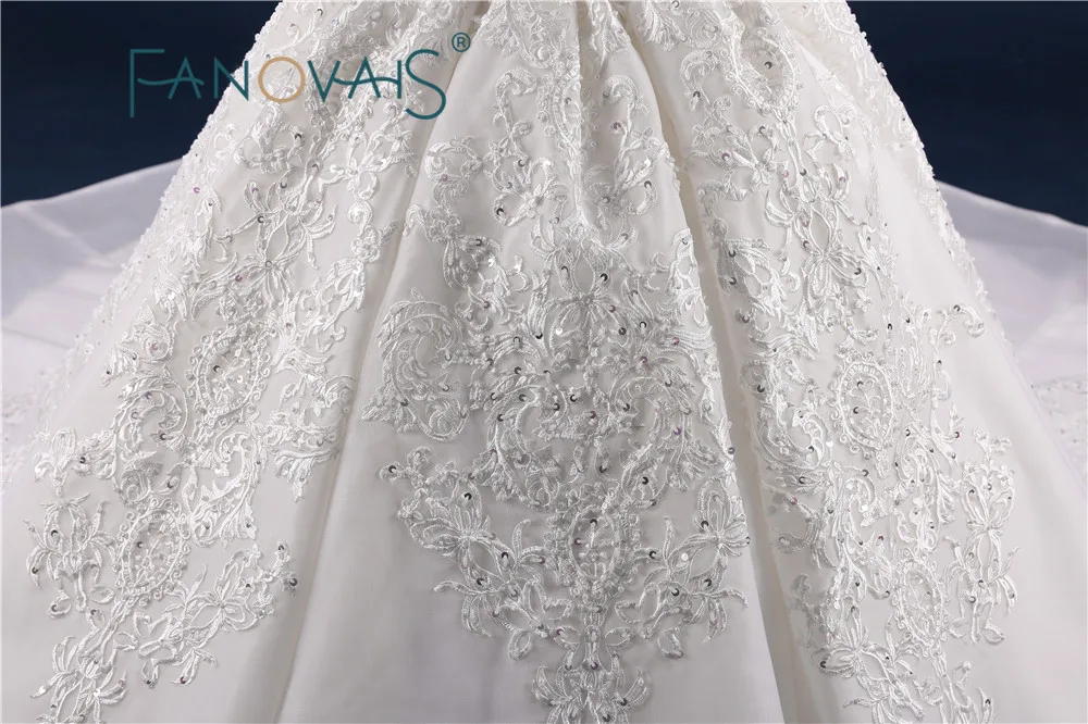 Luxury Wedding Dress Full Beading Lace Bridal Gowns With Long Train Sequin Beads Pearls Vestido de Novia Wedding Dresses