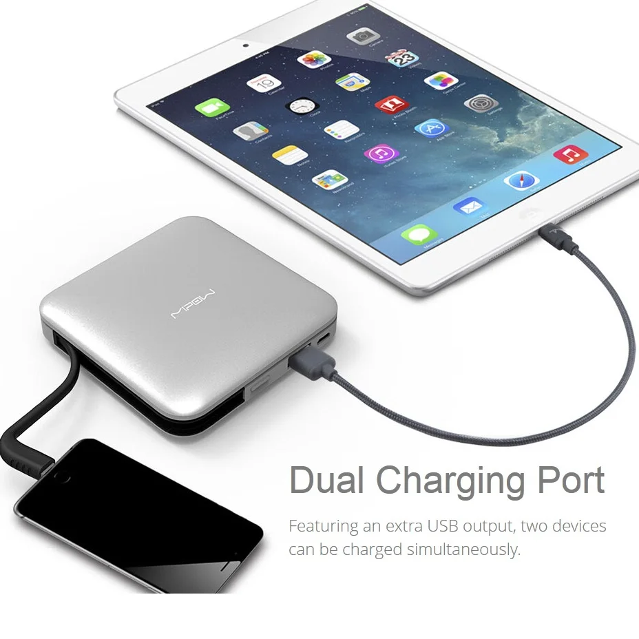 MIPOW power Bank Аккумулятор 9000 мАч портативное зарядное устройство с