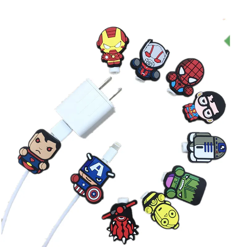 10 шт. usb кабель с мультипликационным принтом защита для управления линией