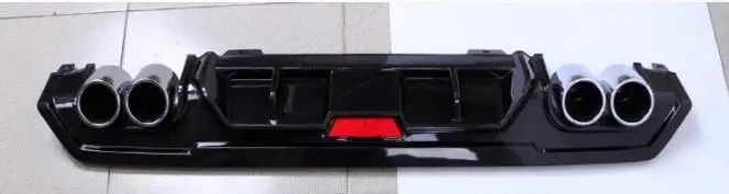 ABS GLOSS BLACK ABS 4 розетки ABS задний бампер диффузор с выхлопными наконечниками для 16-19 HONDA CIVIC 20019 - Цвет: ABS GLOSS BLACK