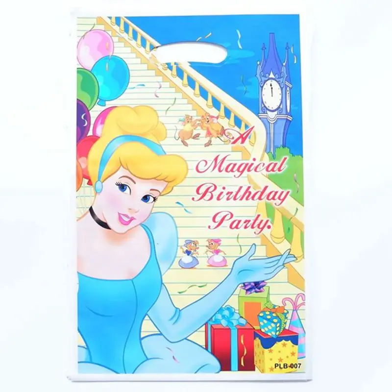 Princess 40 шт./лот, Радужный Единорог, тема, для детей, для девочек, сувениры, сумки, на день рождения, пластиковые подарки, сумки для детского душа, украшения, вечерние принадлежности - Цвет: Princess