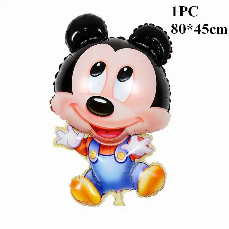 80cm mickey 10 шт. с днем рождения Микки Минни Маус фольгированные шары 10 дюймов Wwave точка латексные шары украшения для детской вечеринки Globos детская игрушка - Цвет: 80cm mickey