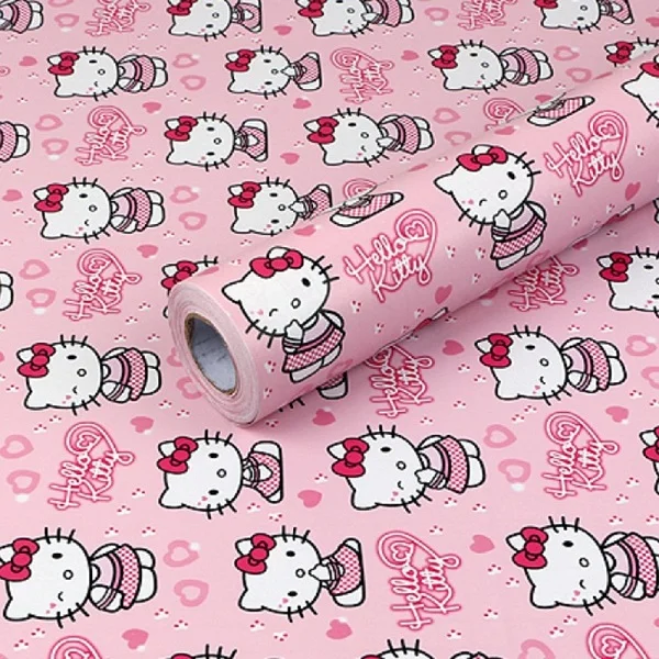 45 см X 1000 см HelloKitty, водонепроницаемые самоклеящиеся обои из ПВХ, настенные наклейки для гостиной, телевизора, стены, спальни, для детей, креативные - Цвет: Красный