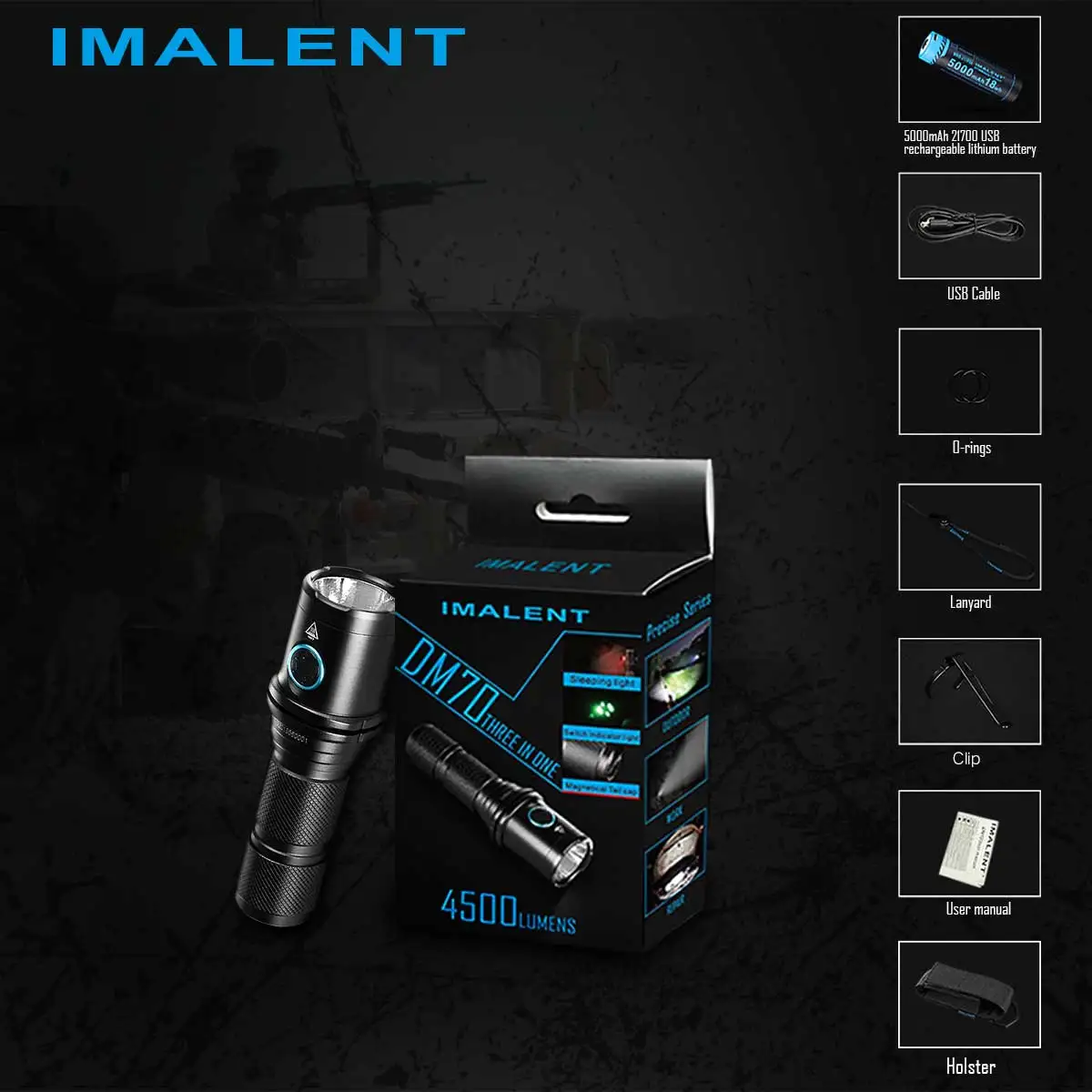 6800 люмен IMALENT DM70 CREE XM-L2 U2 светодиодный перезаряжаемый велосипедный/велосипедный фонарь встроенный аккумулятор 18650