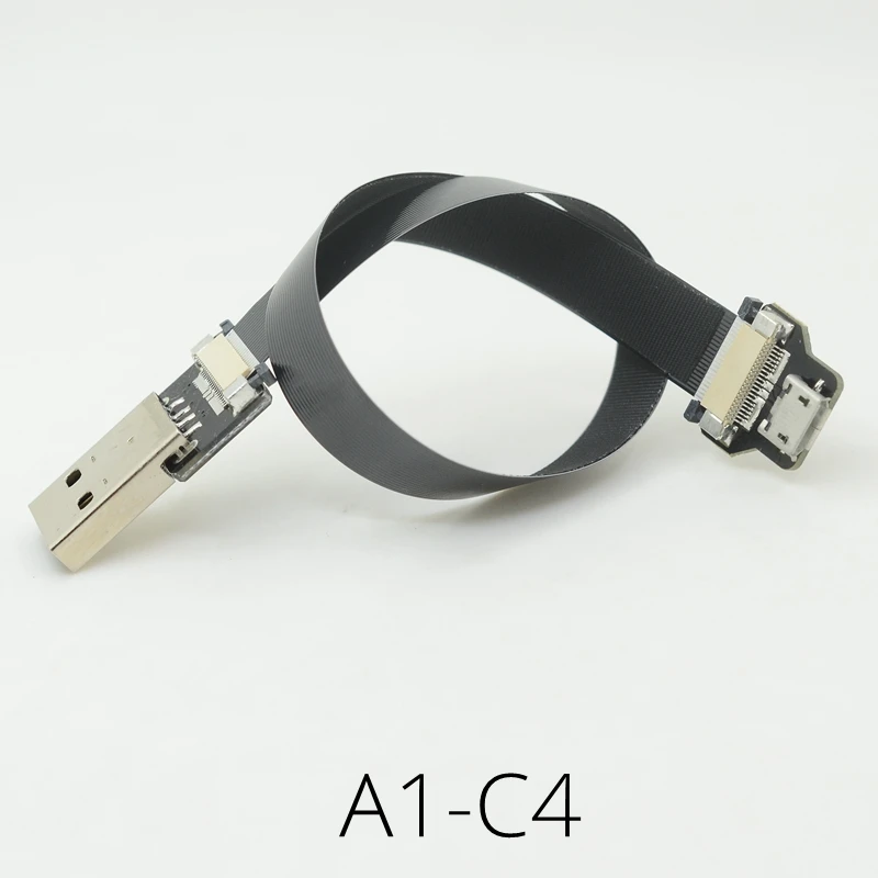 Кабель FFC USB 3 1 Type c FPV плоский тонкий ленточный кабель FPC Угловой Micro OTG к для