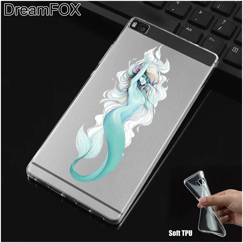DREAMFOX L066 Mermaid Soft TPU Silicone Case Cover For Huawei P8 P9 P10 Lite Plus 2017 Honor 8 Pro 9 6X |