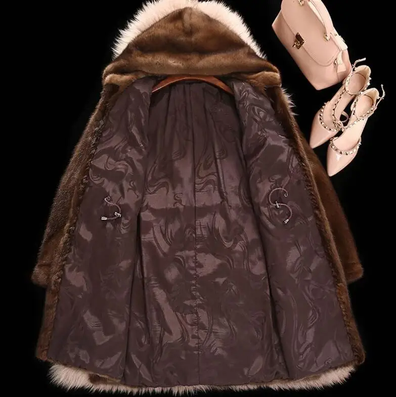Faux Mink Fur Coat Women Winter New Fake Fur Coats For Women Long Artificial Fur Imitation Fur Jackets Plus Size 6Xl K966