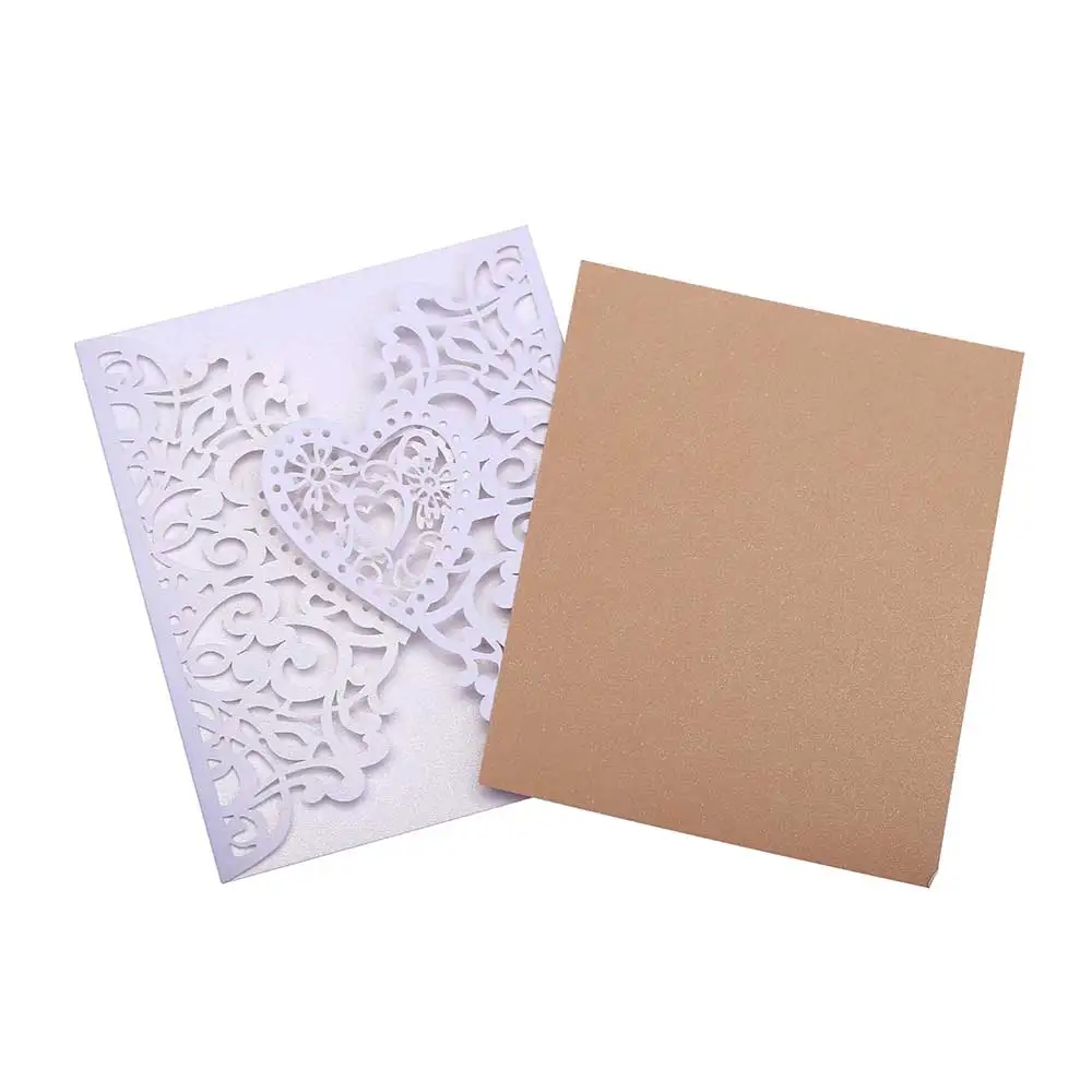 Invitation card 1 шт ледяной белый лазерный разрез набор свадебных приглашений, mr mrs Свадебные Романтические цветы вечерние сувениры этикет элегантный - Цвет: Invitation card
