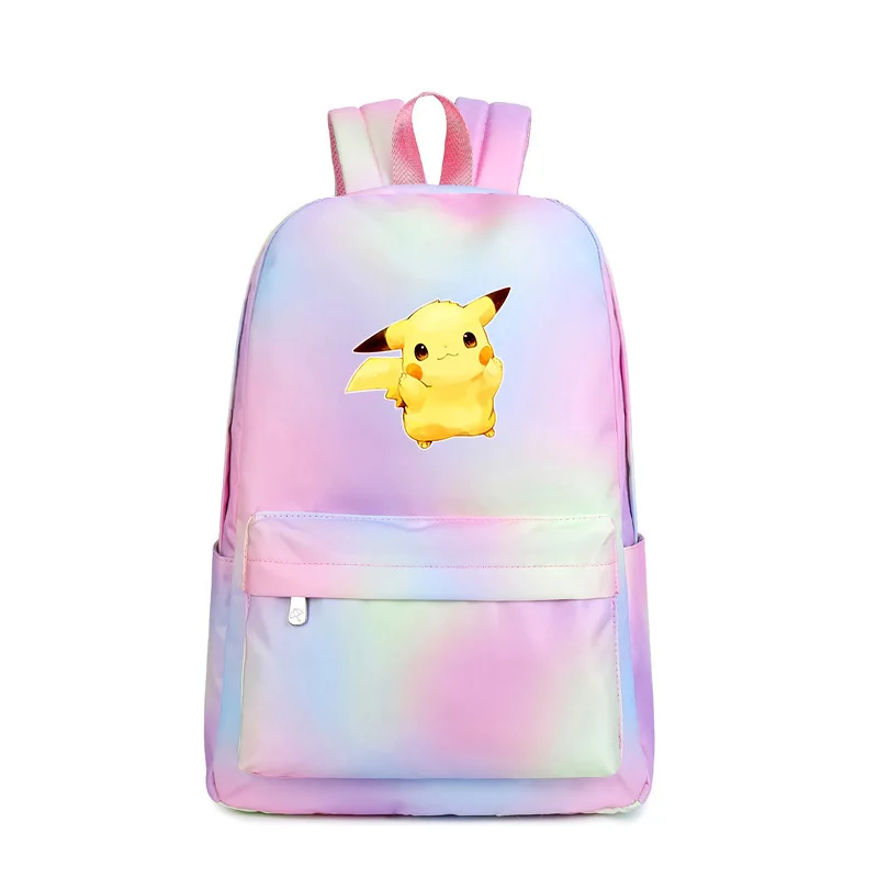 Пикачу холщовый рюкзак с принтом школьные сумки Kawaii женский рюкзак для путешествий розовый рюкзак Водонепроницаемый рюкзак для ноутбука