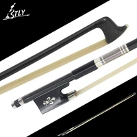 factory store high class white horsehair violin bow 44 brass wrapped plaid carbon fiber ebony frog violin accessories