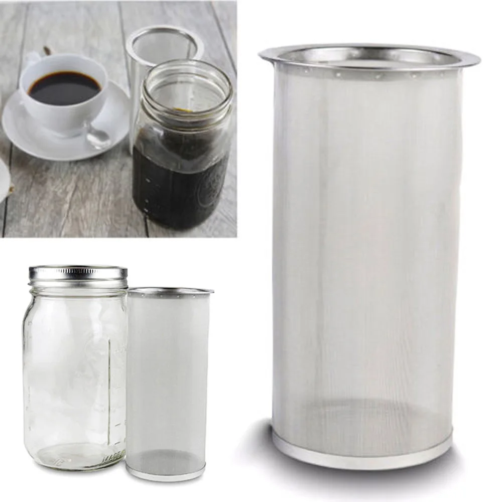 Realand Премиум нержавеющая сталь Mason Jar холодная заварка Кофеварка и чай со льдом