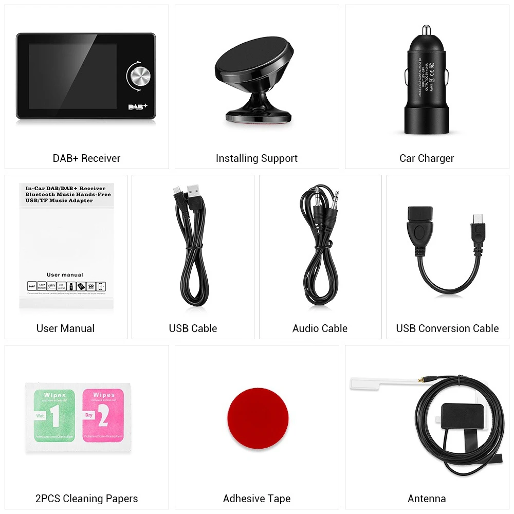 Портативный автомобиля dab цифровой радио Bluetooth + MP3 FM неограниченное количество