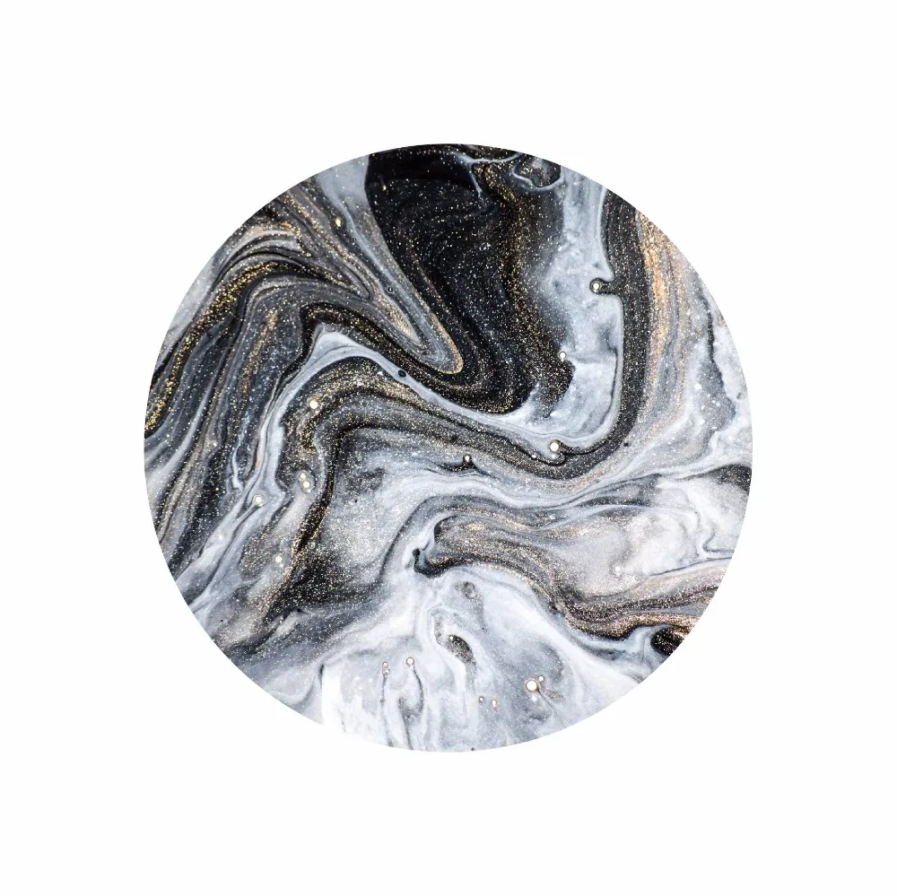Абстрактная черная белая мраморная круглая наклейка для стола, декоративная пленка, скатерть для гостиной, ванной комнаты, деревянный пол, водонепроницаемая наклейка