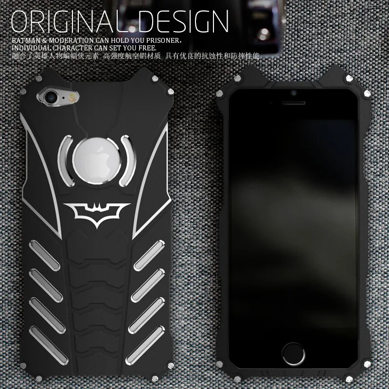 R-Just Batman Metal Armor Case For iphone 5S 5c 6S Plus Cover Iron Man Phone Cases 7 8 XR Xs max Aluminum Coque |