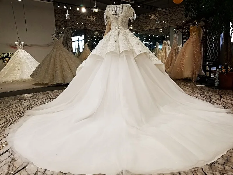 LS65416 свадебное платье кружевные цветыоптовые роскошные платья вышитый бисером