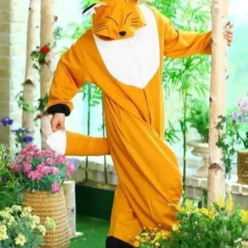 GotoseeUUnisex пижамы для взрослых кигуруми косплей костюм животного Onesie лиса одежда