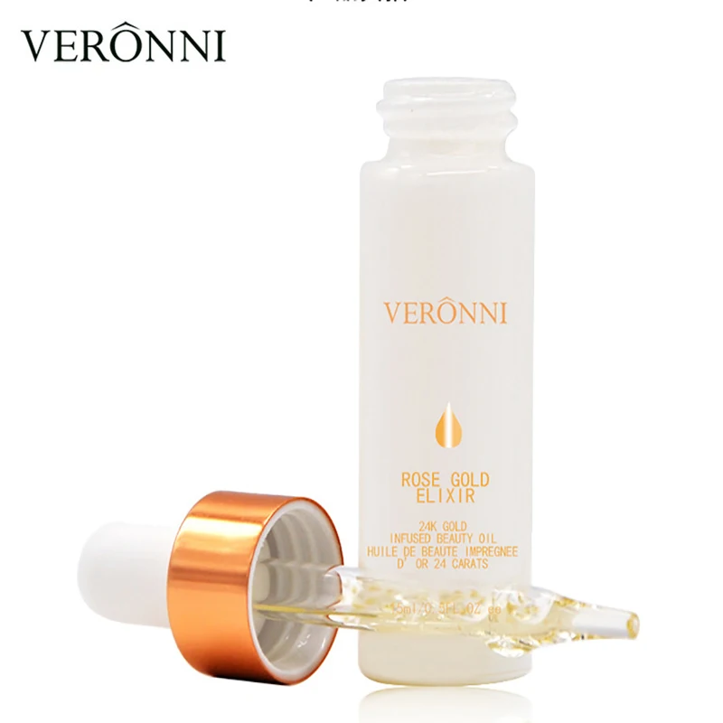 VERONNI 24k розовое золото эликсир кожи макияж масло для лица Эфирное перед лицом