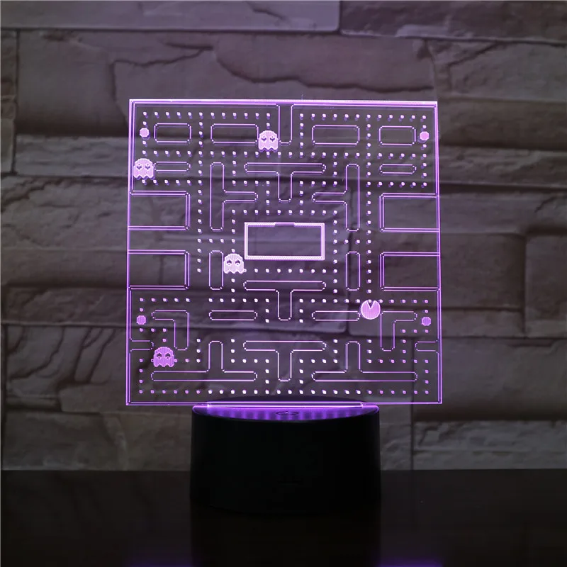 Мультфильм USB Pac-man Игра тема цвет ночник светодиодный призрачная лампа спальня детская комната украшение освещение