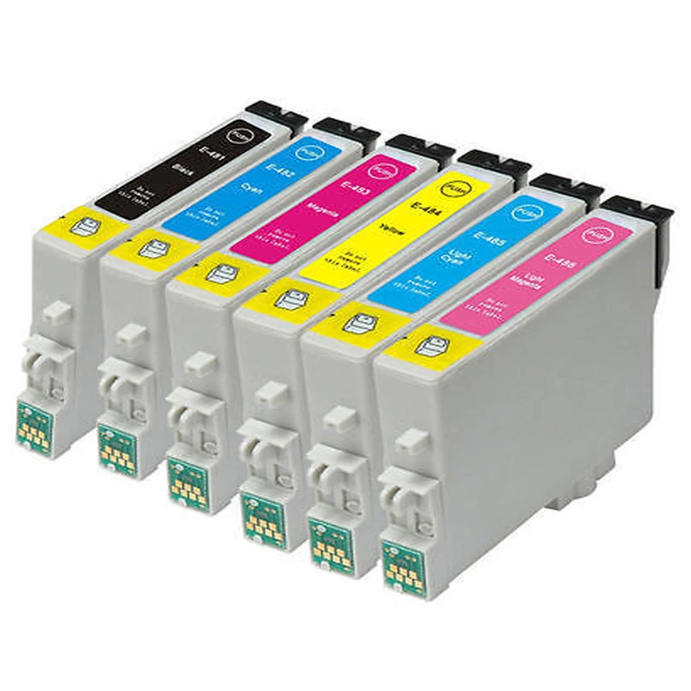 6x совместимый картридж T0481-T0486 для принтера EPSON Stylus Photo RX590 R200 RX600 R300 R340 RX500 |