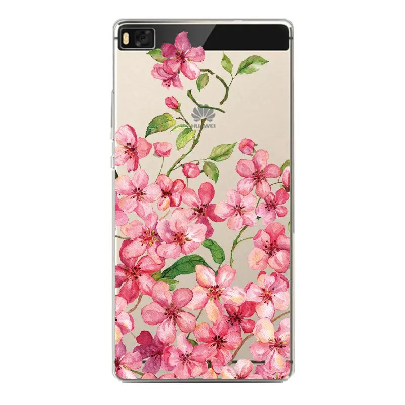 Мягкий прозрачный ТПУ чехол для телефона huawei P10plus P8 P9lite honor 3c 4c 6a 7 8 9 5c Coque Flora с