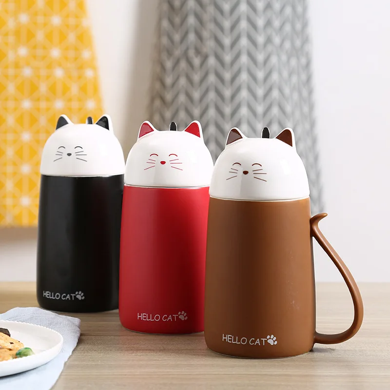 Lovely Personality Cat Ceramic Mugs Home and Office Coffee Tea Mug Student Breakfast Milk Cups For Holiday Gift | Дом и сад