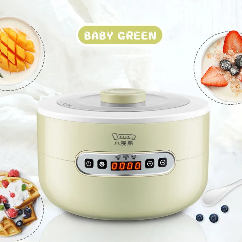 Kbxstart 220 V многофункциональный автоматический изготовитель йогурта машина Natto рисовое вино йогурт DIY Инструменты ферментационная машина 1L стекло Linner