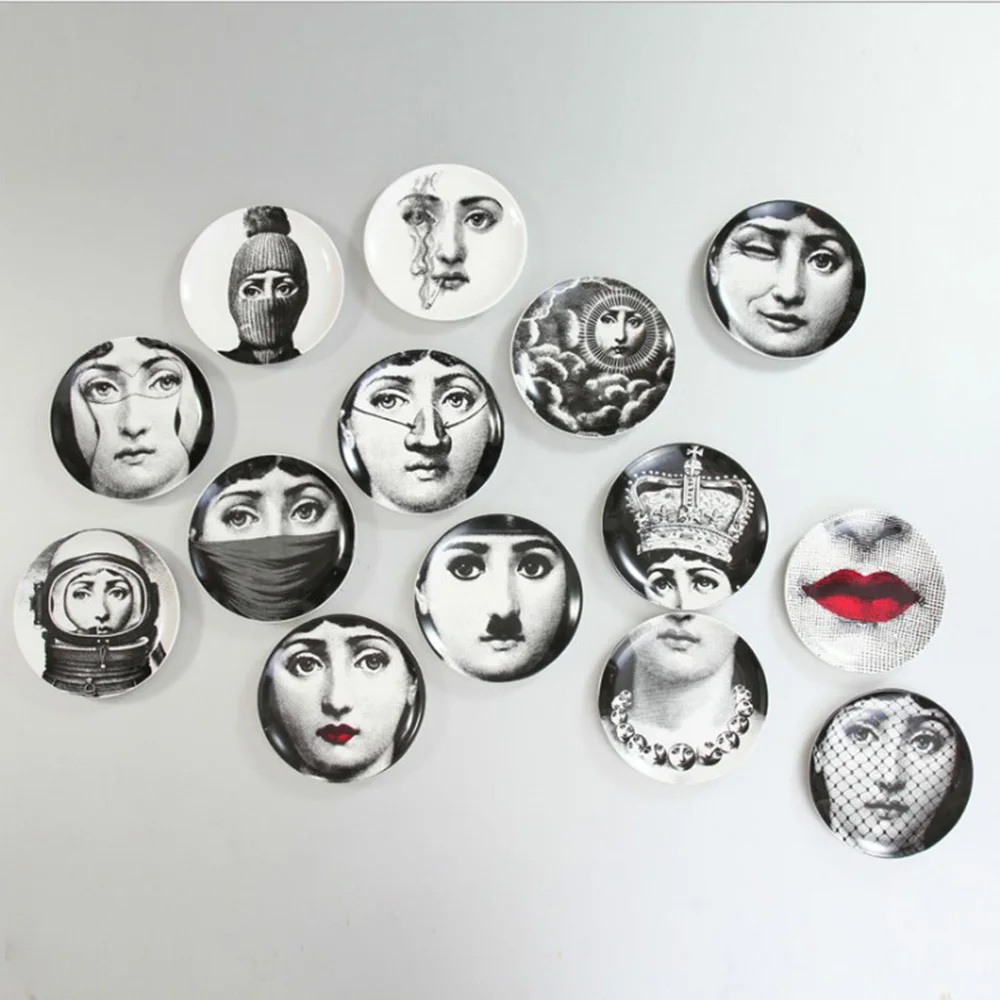 Rosenthal Piero fornasetti тарелки черно белые иллюстрации Висячие блюда комнаты