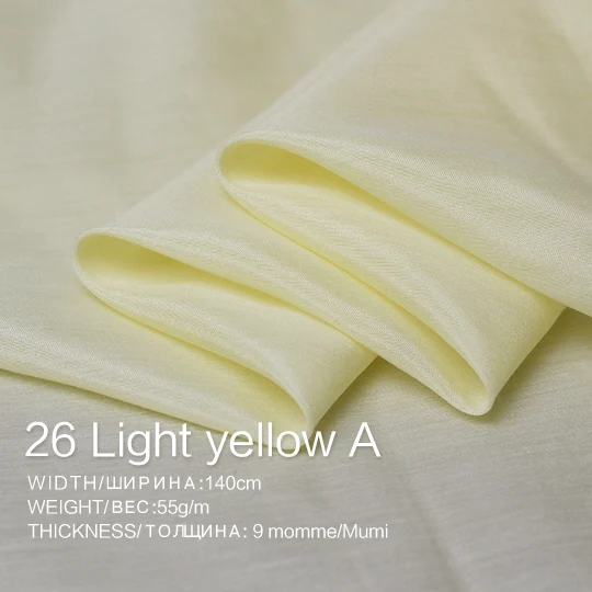 Light yellow A-49 Перламутровый шелк качество гладкий шелк/хлопок ткань летнее платье одежда на подкладке материал DIY Одежда Ткани шелк/хлопок - Цвет: Light yellow A-49
