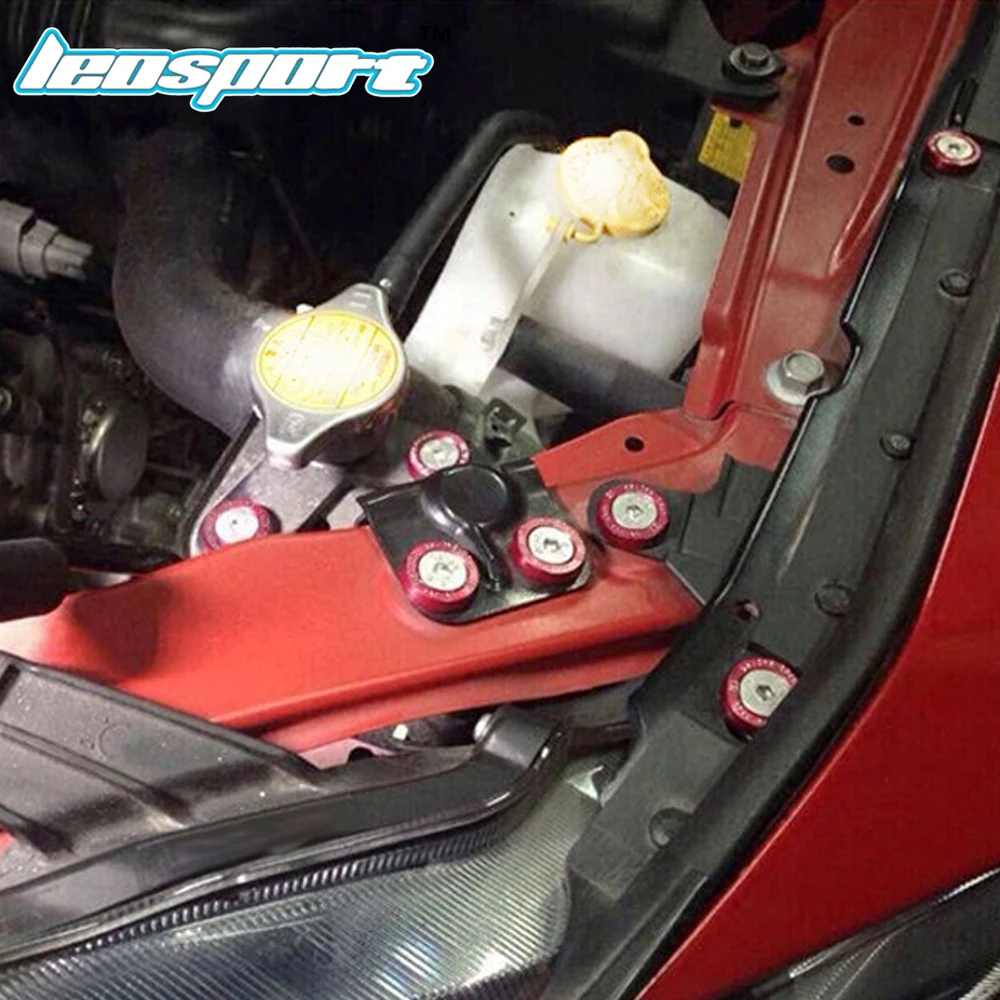 Leosport 10 шт/упаковка JDM стильные алюминиевые шайбы и болты для крыла Honda Civic Integra RSX EK
